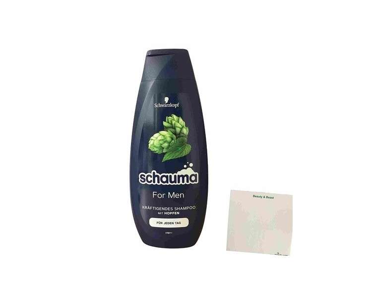 Schauma Shampoo For Men with Hops 400ml Bottle + Busy Block