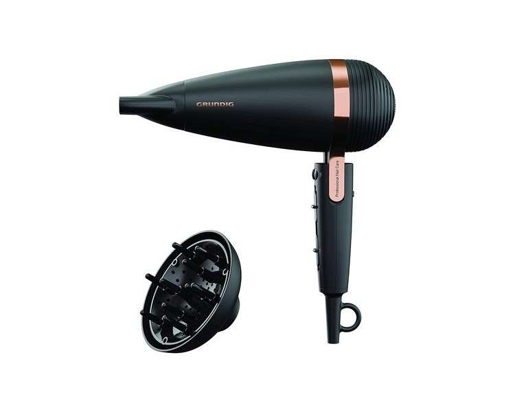 GRUNDIG Naturashine HD 8080 Hair Dryer with Ionic Function 2300W - Black/Rose Gold