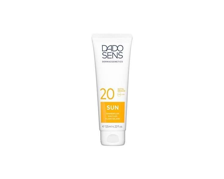 Dado Sens Sun Sun Fluid SPF 20 125ml Dermatologically Developed Skin Protection for Sensitive and Allergy-Prone Skin