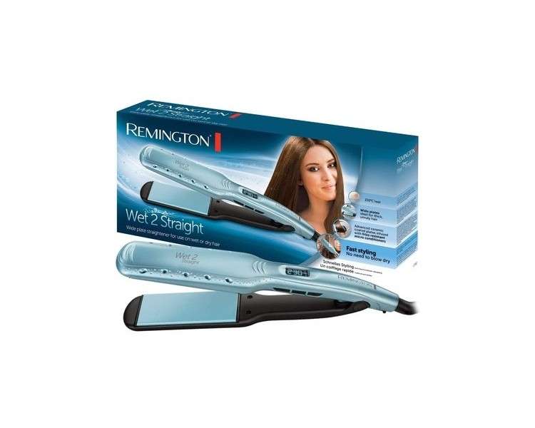 Remington Wet2Straight Wide Hair Straightener with LCD Display and Anti-Frizz Microworkstoffe 140-230°C