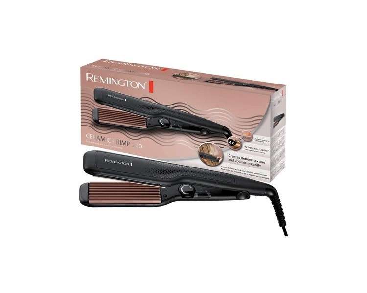 Remington Zigzag Crimper for Waves and Volume 37mm Styling Plates 150-220°C - Ceramic Tourmaline Coating