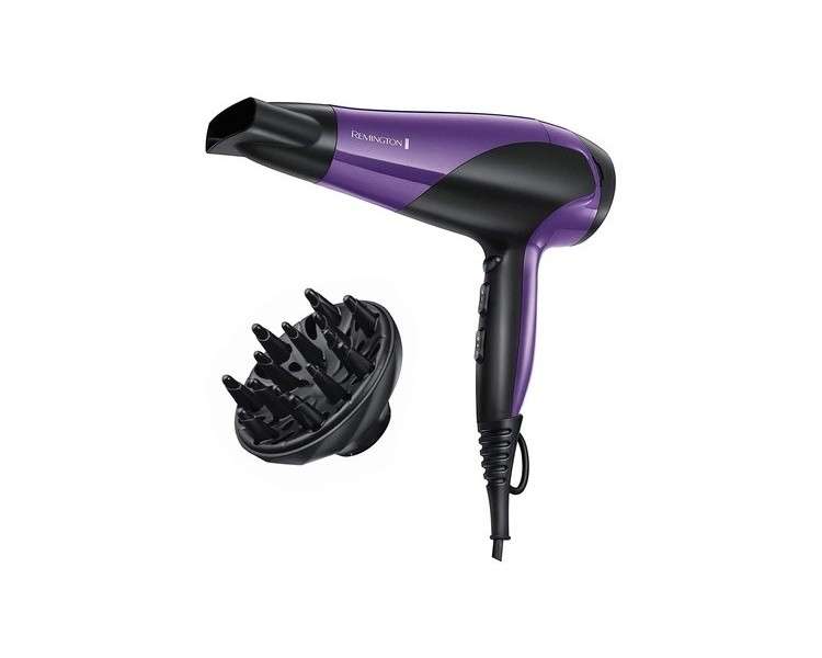 Remington Ion Hair Dryer with Ceramic Ring 2200W 3 Heat & 2 Speed Settings + Cool Shot - Includes 2 Attachments