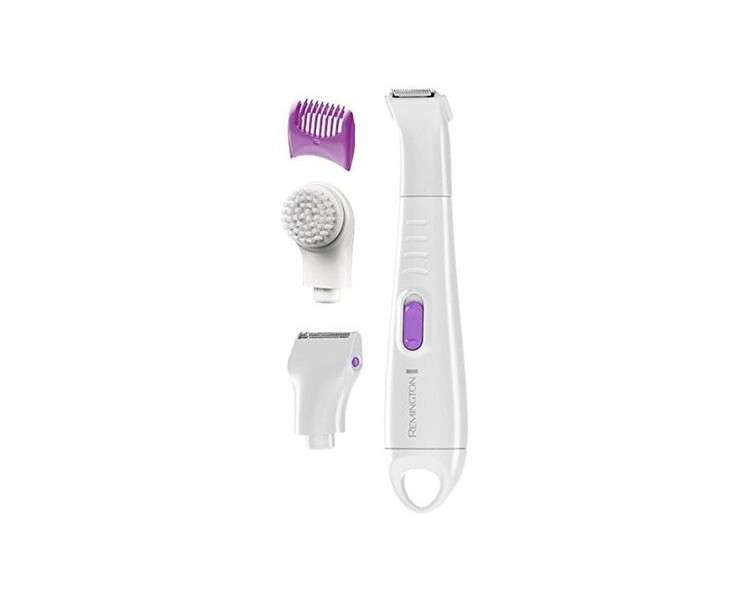 Remington Smooth & Silky Bikini Kit WPG4035 Waterproof with Exfoliating Brush, Mini Foil Shaver Attachment, and Comb Attachment White