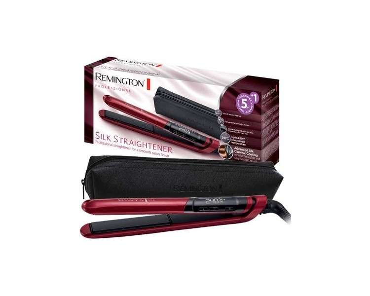 Remington Silk Hair Straightener with Double Layer Ceramic Coating and LCD Display 150-235°C - Single