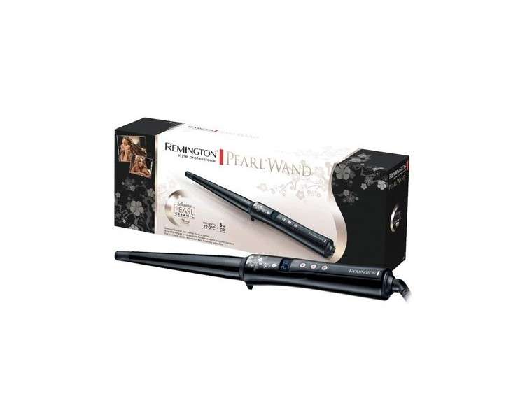 Remington Pearl Digital Tapered Curling Wand 13-25mm Ceramic Coating with Real Pearls - LCD Display CI95