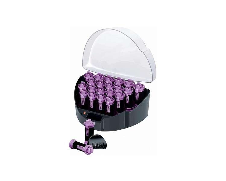 Remington KF40E Heated Curlers with Easy-Clip System and Ion Technology - Pack of 3 (19mm, 22mm, 27mm) Black/Purple