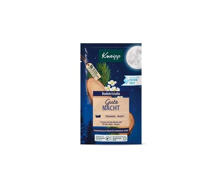 Kneipp Good Night Bath Crystals with Pure Deep Salt from Saline Luisenhall and Essential Oils of Stone Pine and Amyris 60g