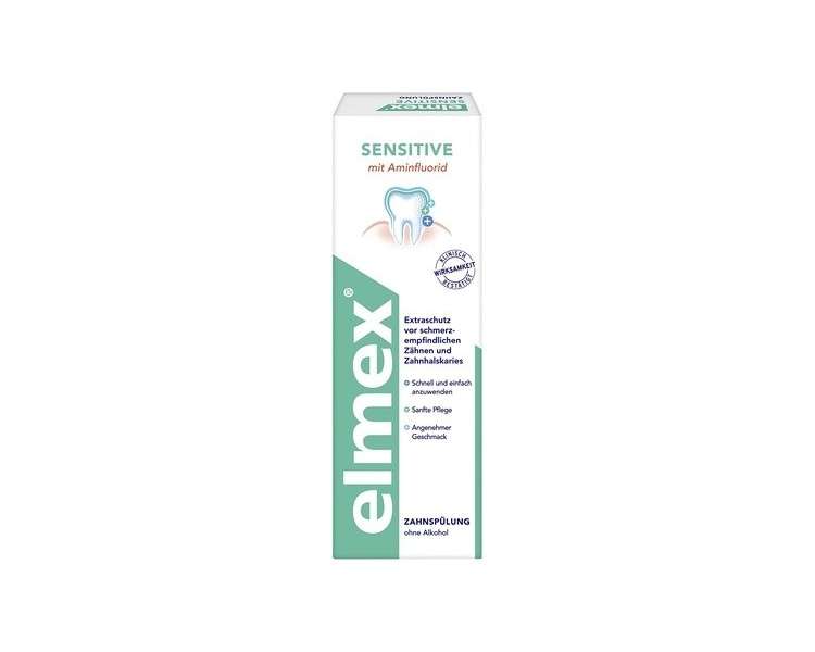 Elmex Sensitive Mouthwash 100ml - Extra Protection Against Sensitive Teeth - Alcohol-Free - Travel Size