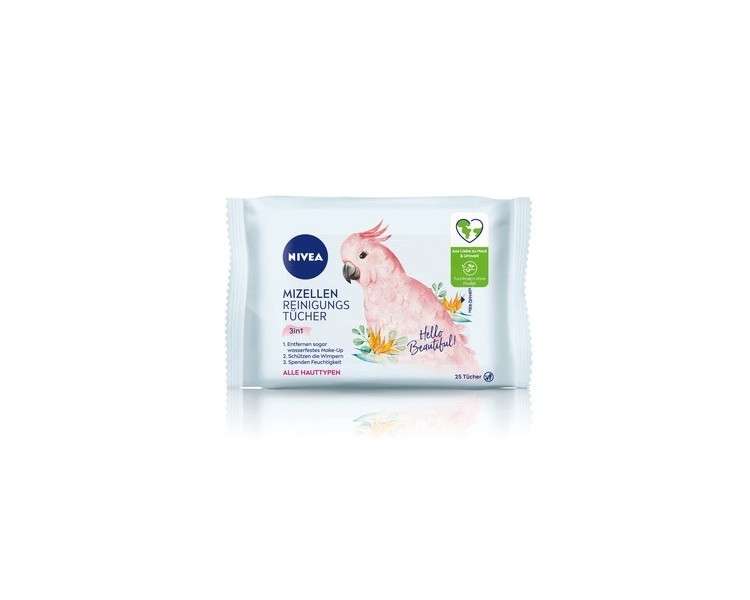 Nivea 3in1 Hello Beautiful Micellar Cleansing Wipes with Vitamin E 25 Wipes