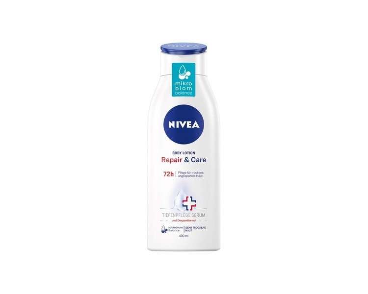 NIVEA Repair & Care Body Lotion 400ml for Very Dry Skin - Balances Skin Microbiome and Soothes Tension