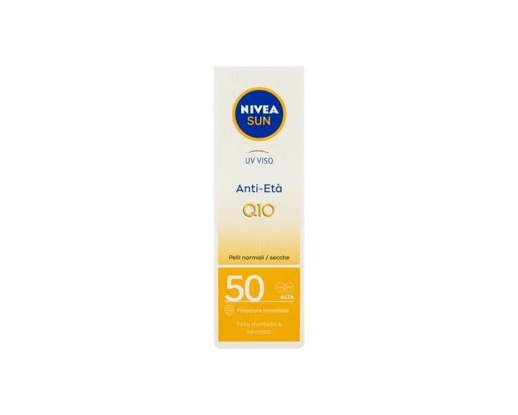 Nivea SUN UV Face Cream Q10 Anti-Aging SPF50 50ml Tube