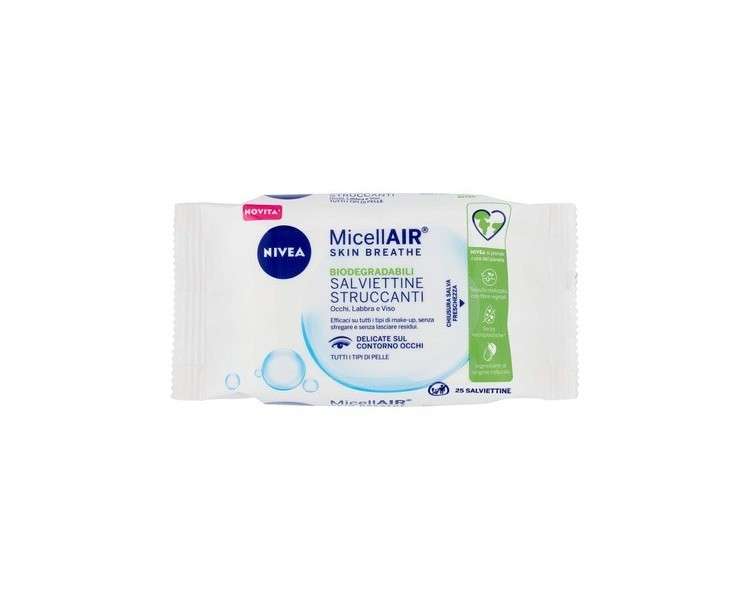 Nivea MicellAir Skin Breathe Makeup Remover Wipes 25 Count