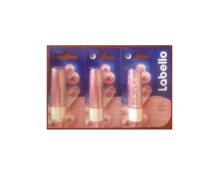 Pearly Shine Labello Lip Balm Caring Stick with Pearl and Silk Extracts - Pack of 3