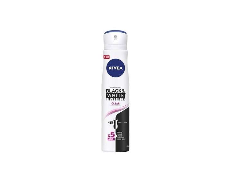 Nivea Antiperspirant Black & White Invisible Clear Spray 250ml