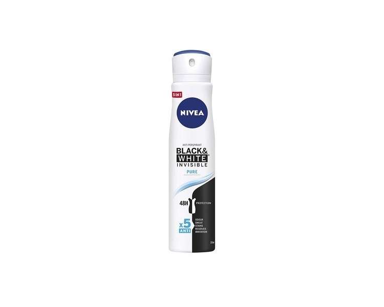 Nivea Black&White Invisible Pure Antiperspirant Spray 250ml