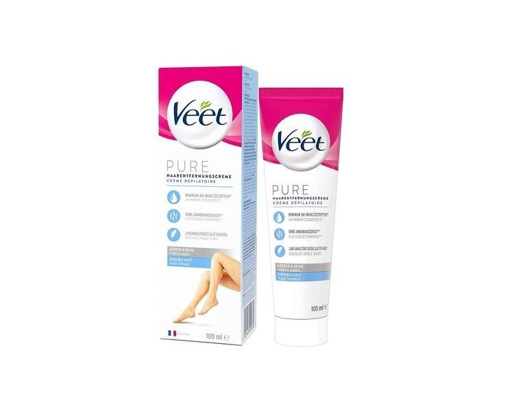 Veet PURE Hair Removal Cream for Body and Legs Sensitive Skin 100ml