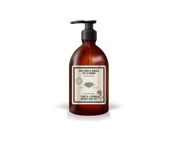 Institut Karité Paris So Vintage Soap Marseille Liquid Soap 500ml Rose Scented Hand and Body Cleanser and Moisturizer