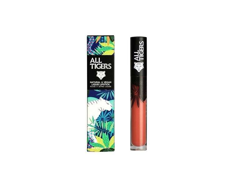 ALL TIGERS Dear to Stand Liquid Lipstick Matt Vegan and Natural Long Lasting Peach Color 682 - Petroleum-Free Lipstick with Organic Ingredients