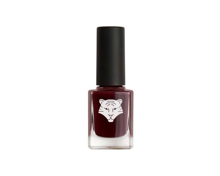 ALL TIGERS Vegan & Natural Nail Polish - Night Red Color 208 Weather The Storm - Long-Lasting Shine with Natural & Bio-Sourced Ingredients