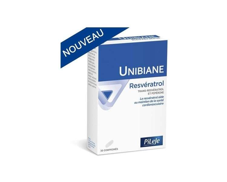 Pileje Unibiane Resveratrol 30 Capsules 500mg