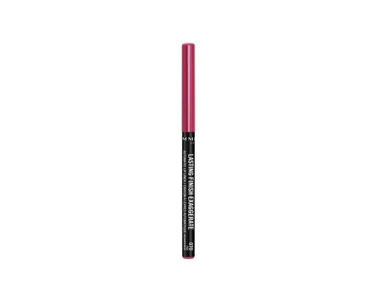 Rimmel London Exaggerate Automatic Lip Pencil Long Lasting Precise Stroke Intense Color 070 Pink Enchantment