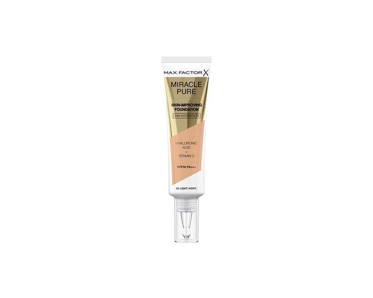 Max Factor Miracle Pure Skin Improving Foundation with SPF 30 30ml - Shade 40 Light Ivory