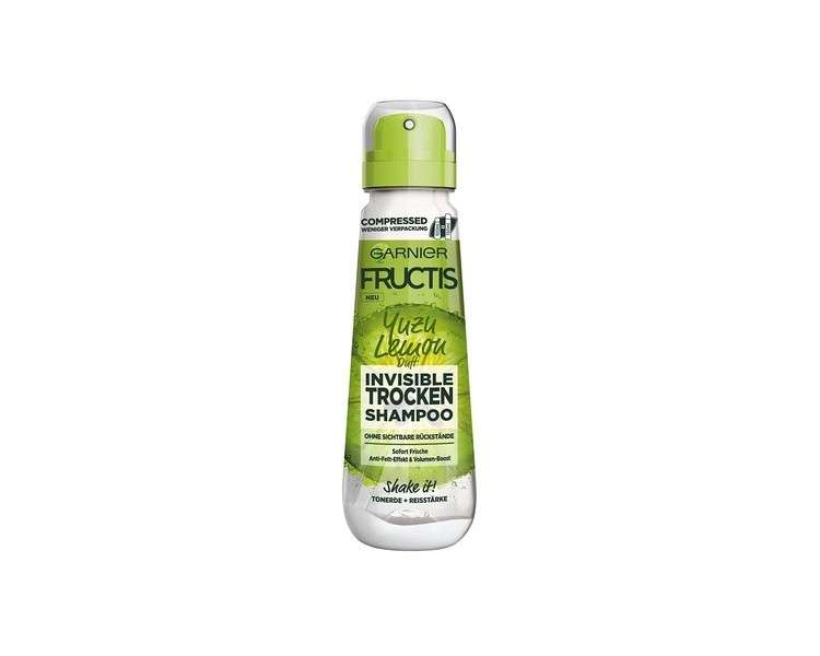 Garnier Fructis Invisible Dry Shampoo with Volume Boost for Flat, Greasy Hair 100ml Yuzu Lemon Scent