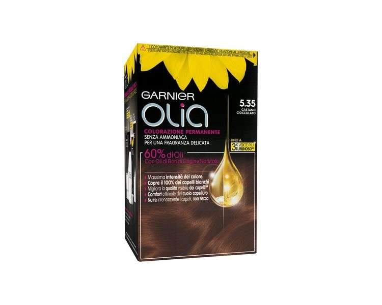 Garnier Olia Permanent Hair Color and Dye 5.35 Brown Chocolate 200g