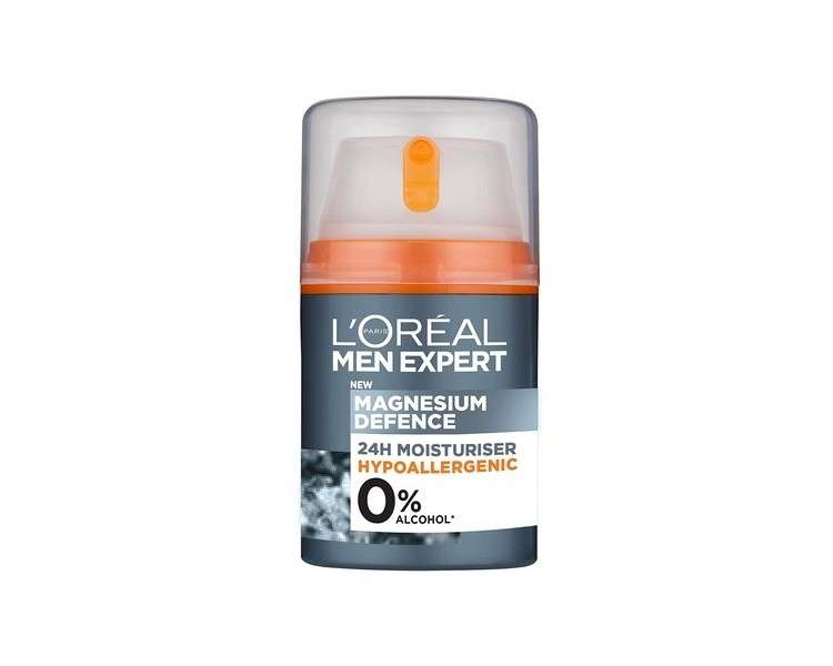 L'Oreal Men Expert Sensitive Skin Moisturiser with Magnesium and Hyaluronic Acid 50ml