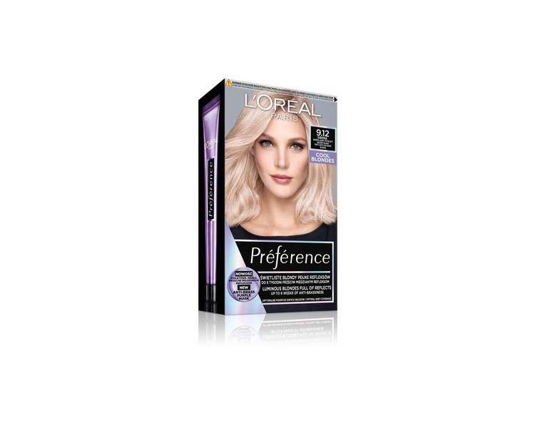 Loreal Preference hair dye Very Light Blonde 9.12 Siberia