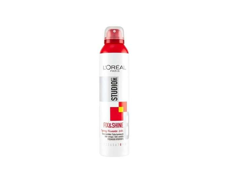 L'oreal Studio Line Fix & Shine Ultra Strong Hold Hair Spray 24 Hour Fixing 250ml