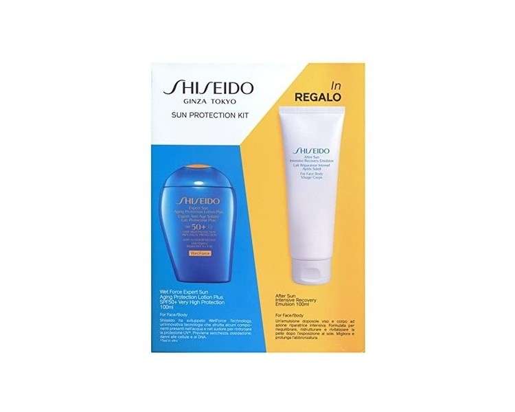 Shiseido Kit Wet Force Expert Sun Aging Protection Lotion Spf50+ 100ml, After Sun Emulsion 100ml