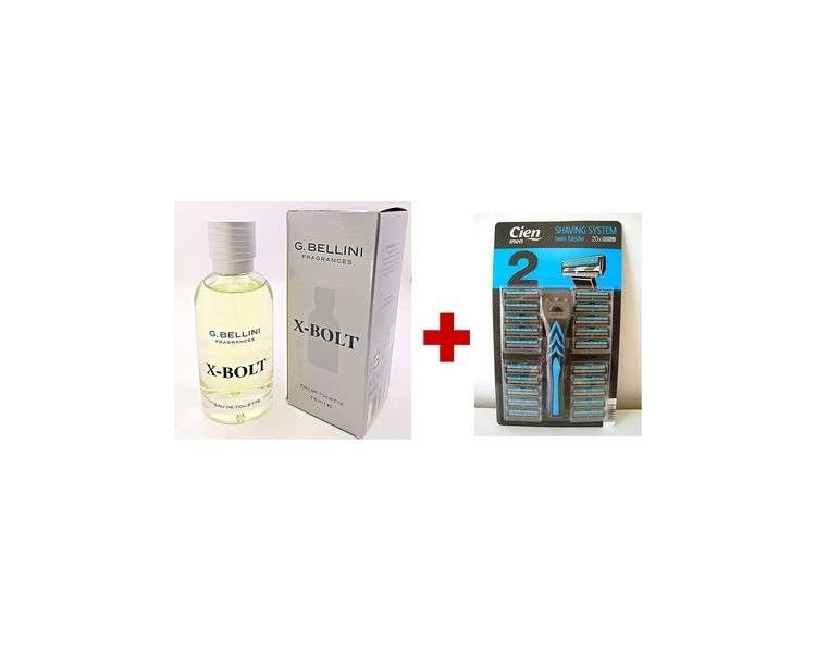 New G Bellini EDT 75ml Perfume and CIEN Men 2-Blade Razor Pack of 20