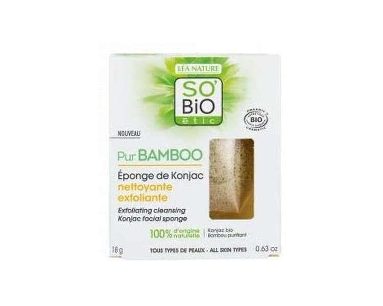 Konjac Exfoliating Sponge for All Skin Types PurBamboo SO BiO Ethic 18g