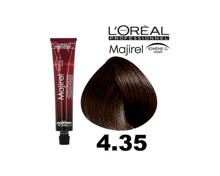 L'Oreal Professionel Majirel Hair Color 50ml 4.35 Golden Mahogany Brown
