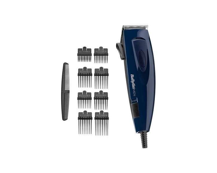 BaByliss MEN E695E Hair Clipper with 8 Attachments - Corded