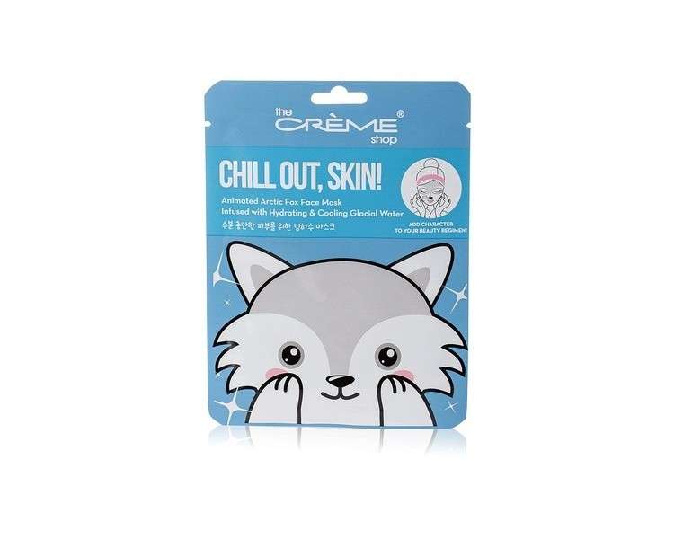 Chill Out, Skin! Animated Arctic Fox Face Mask Hydrating and Cooling Glacial Water