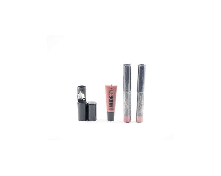 Nudestix Nude + Red Hot Lips 3 Piece Lip Set - Lip Color, Lip Liner, Lip Plumper