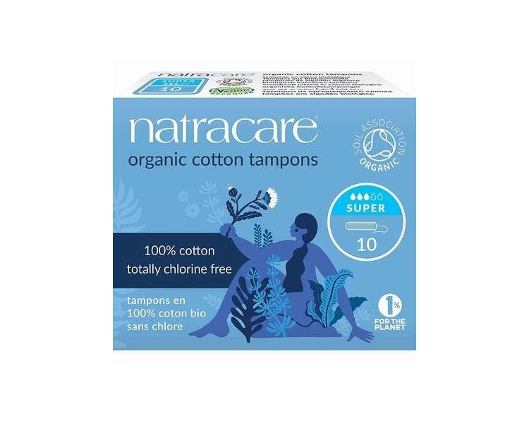 Natracare Organic Cotton Non-Applicator Super Tampons 10 Pack