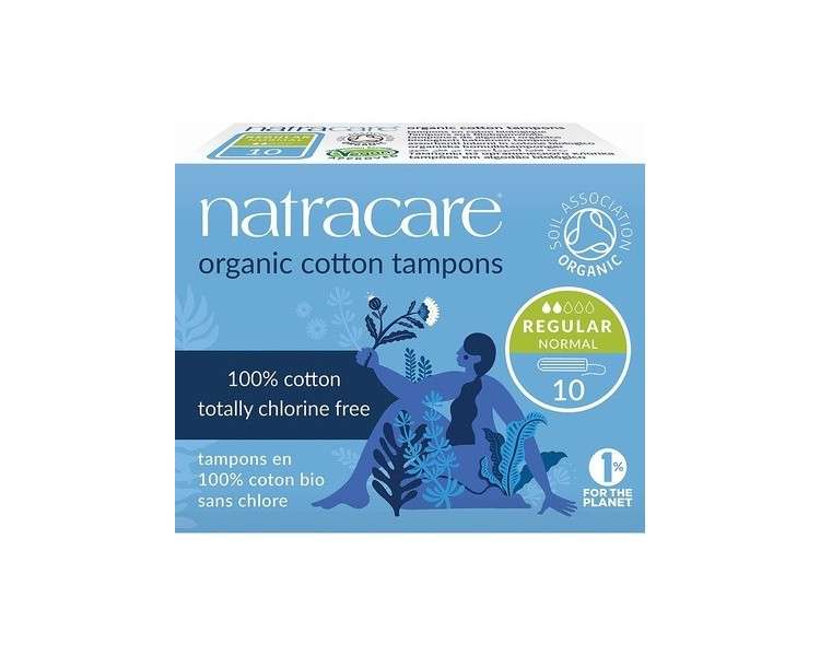 Natracare Organic Cotton Non-Applicator Tampons Regular 10 Pack