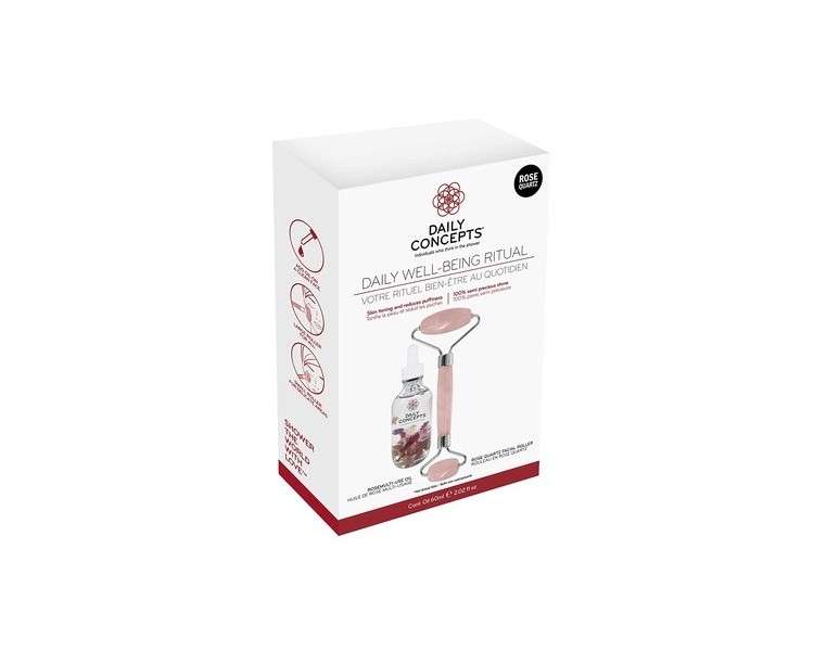 Daily Concepts Daily Giftset Quartz Facial Roller with Rose Oil 227g