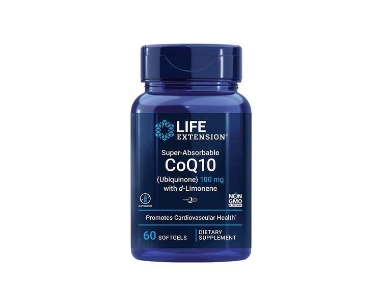 Life Extension Super-Absorbable CoQ10 with d-Limonene 100mg 60 Softgels