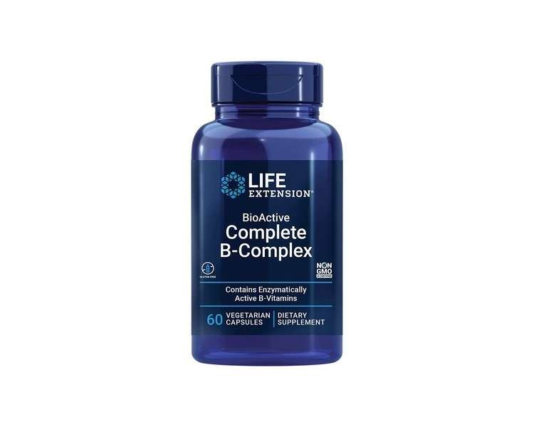 Life Extension BioActive Complete B Complex Boosts Energy Production and Promotes Metabolism 60 Vegetarian Capsules