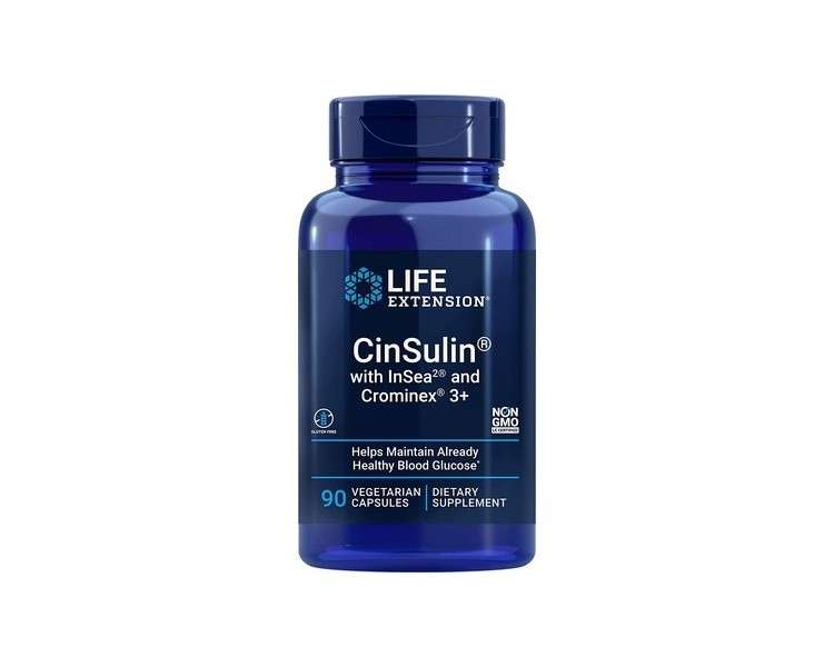 Life Extension CinSulin with InSea2 and Crominex 3+ 90 Vegan Capsules