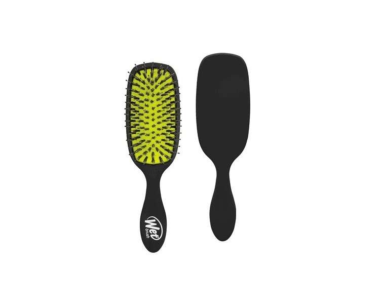 Wet Brush Shine Enhancer Paddle Hair Brush Black with Natural Boar Bristles - Pain-Free Detangling Brush for All Hair Types