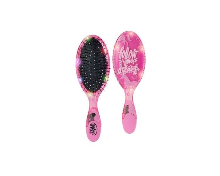 Wet Brush Hair Brush With Twinkling LED Lights Original Detangler Pink Unicorn Ultra-soft Intelliflex Bristles