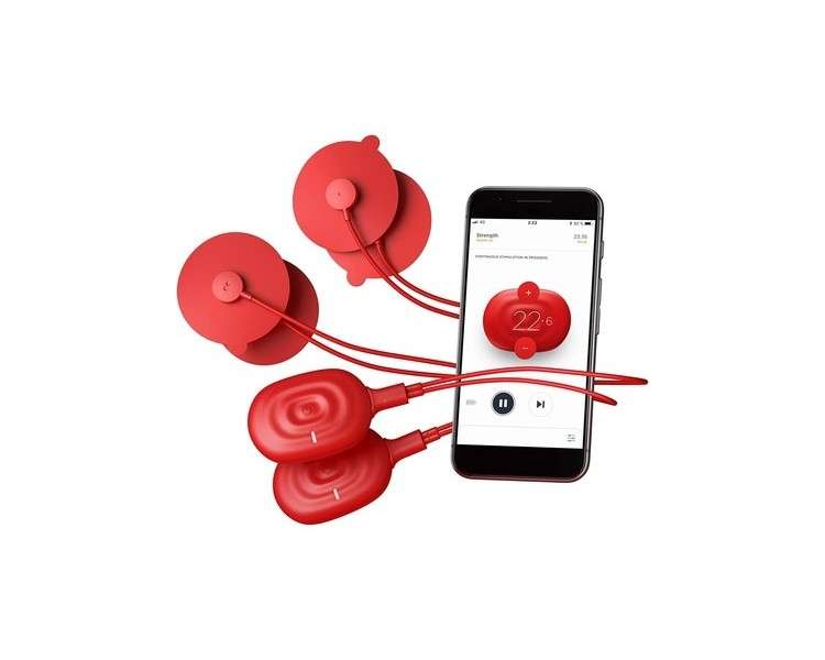 PowerDot 2.0 Intelligent Electric Muscle Stimulator TENS DUO Red - Wireless App-Controlled Muscle Stimulator for Recovery, Strength, and Pain Relief