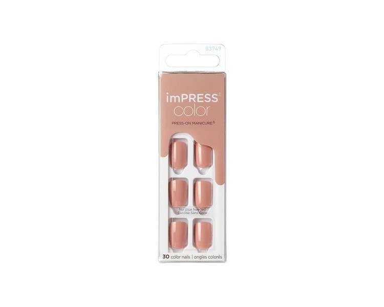 KISS imPRESS Color Gel Nail Kit Sandbox with PureFit Technology - Includes Prep Pad Mini File Cuticle Stick and 30 Fake Nails