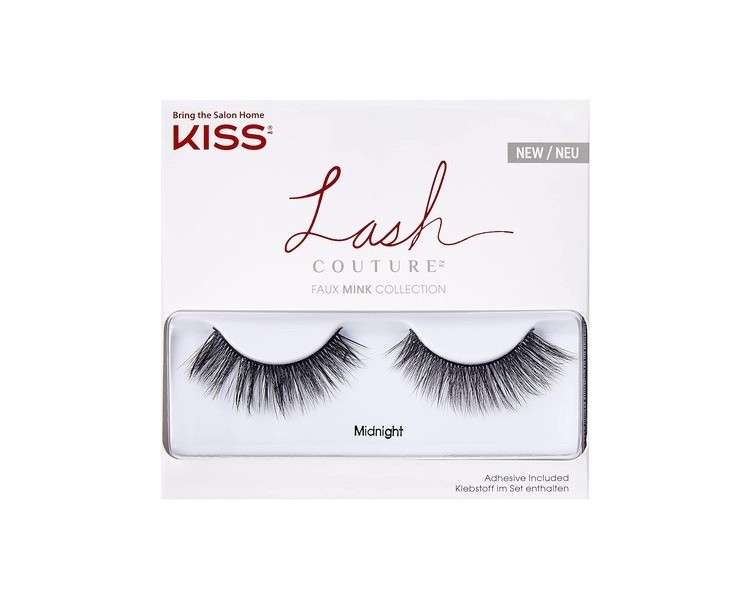 KISS Lash Couture Faux Mink False Eyelashes Knot-Free Lash Band Style Midnight Black