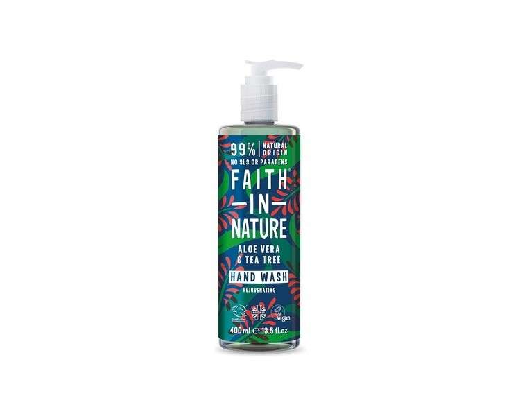 Faith In Nature Aloe Vera and Tea Tree Hand Wash Nourishing Vegan and Cruelty Free 400ml